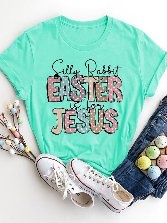 Letter Graphic Round Neck Short Sleeve T-Shirt-Angel Casuals