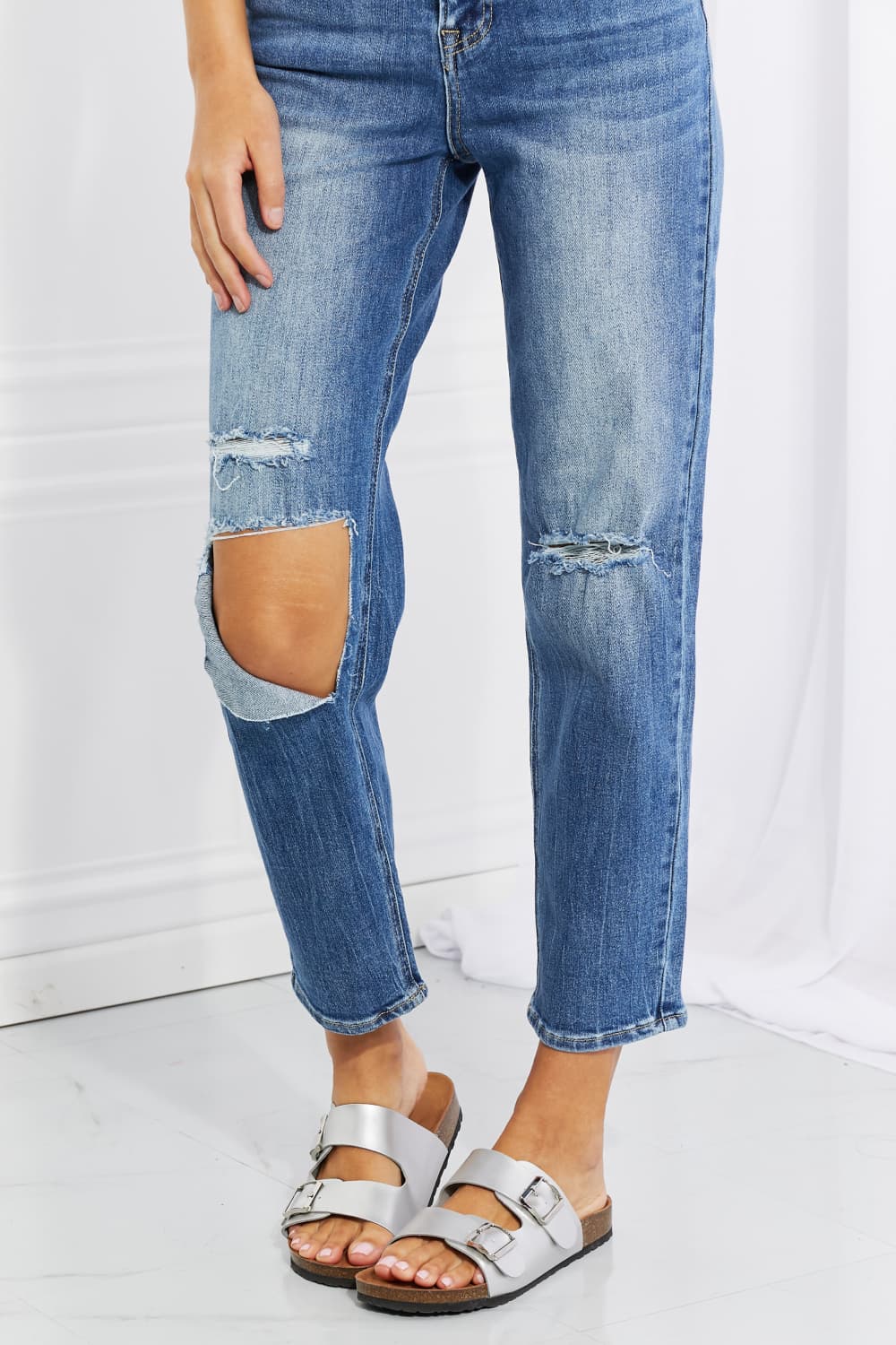 RISEN Full Size Emily High Rise Relaxed Jeans-Angel Casuals