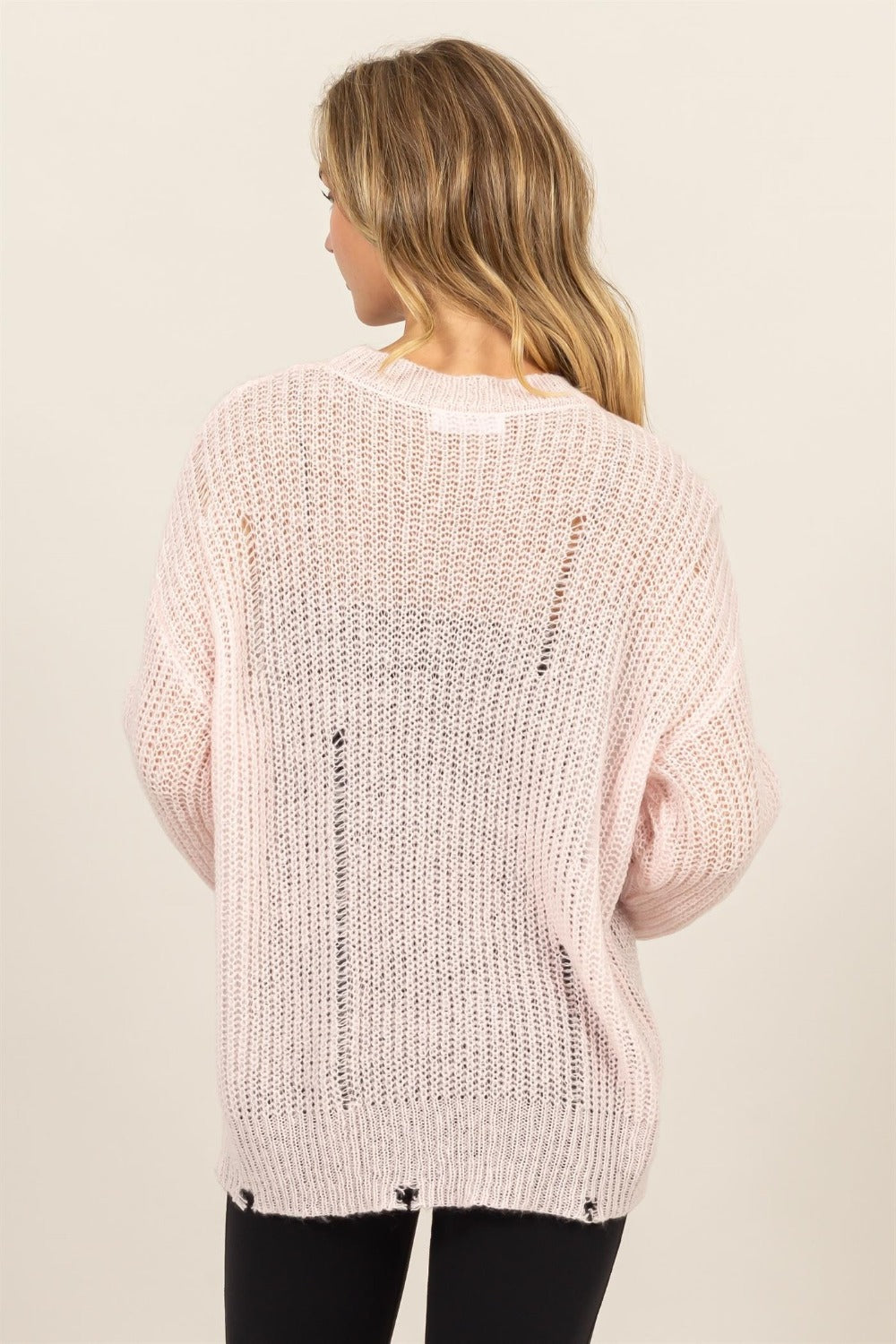 HYFVE Distressed Long Sleeve Knit Top-Angel Casuals