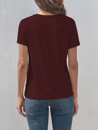Graphic Round Neck Short Sleeve T-Shirt-Angel Casuals