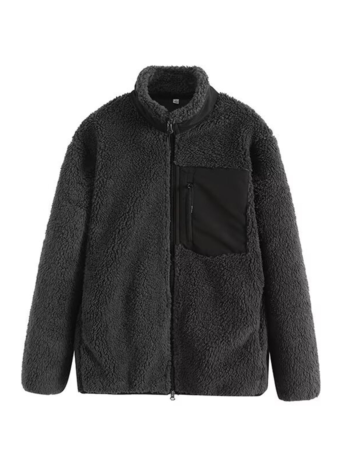 Zip Up Long Sleeve Plush Jacket-Angel Casuals