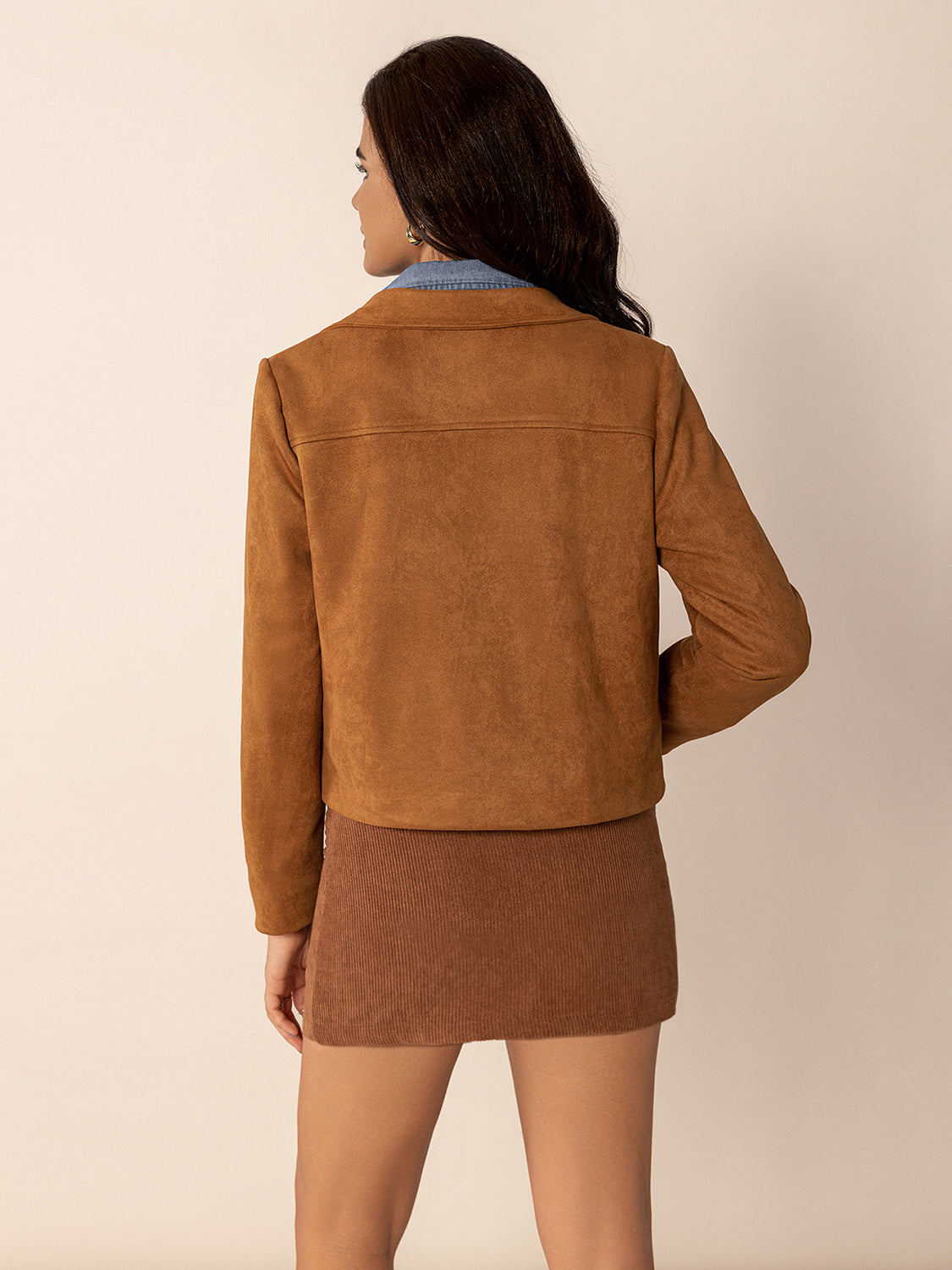 Tied Tassel Collared Neck Long Sleeve Jacket-Angel Casuals