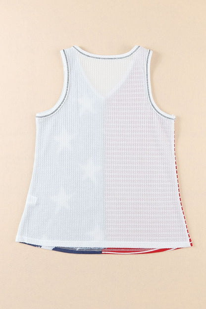 Star and Stripe V-Neck Tank-Angel Casuals