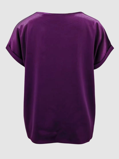 Round Neck Short Sleeve T-Shirt-Angel Casuals