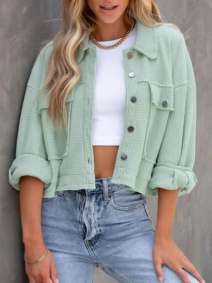 Button Up Long Sleeve Jacket-Angel Casuals