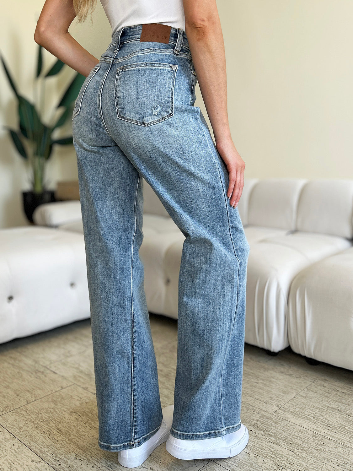 Judy Blue Full Size High Waist Straight Jeans-Angel Casuals