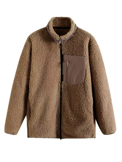 Zip Up Long Sleeve Plush Jacket-Angel Casuals