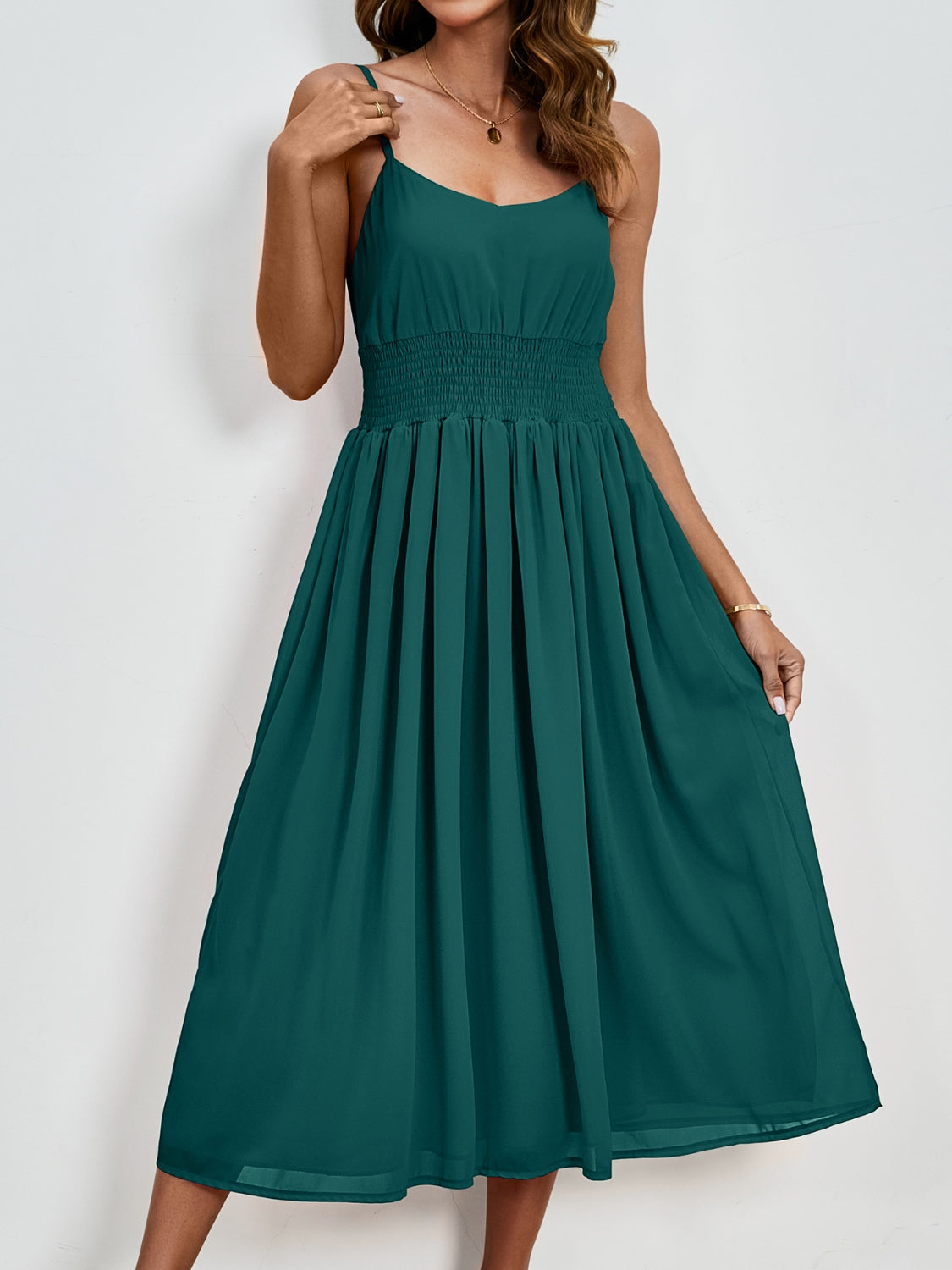 Scoop Neck Midi Cami Dress-Angel Casuals