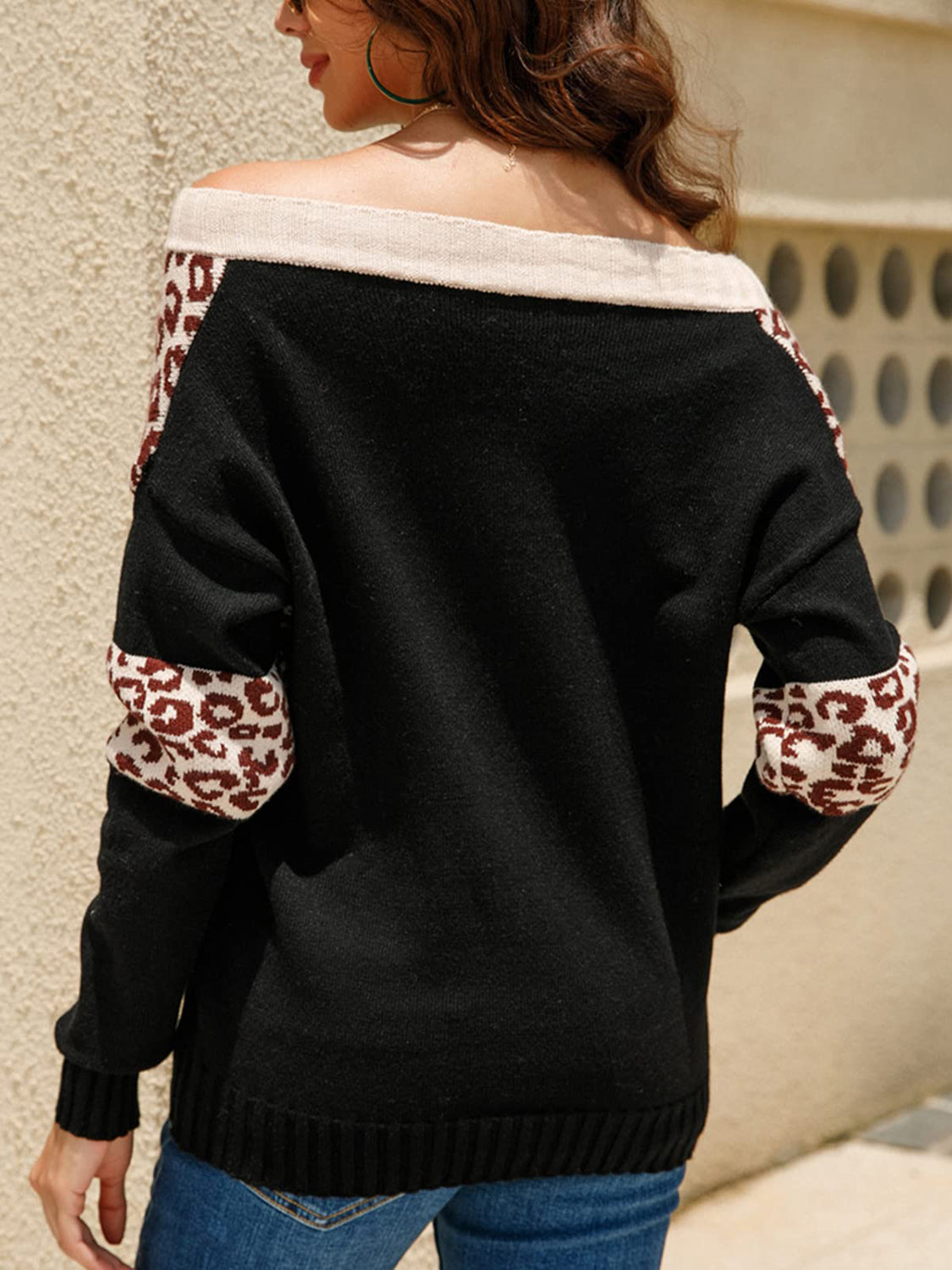 Leopard Long Sleeve Sweater-Angel Casuals