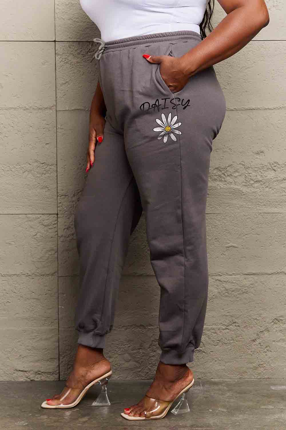 Simply Love Simply Love Full Size Drawstring DAISY Graphic Long Sweatpants-Angel Casuals