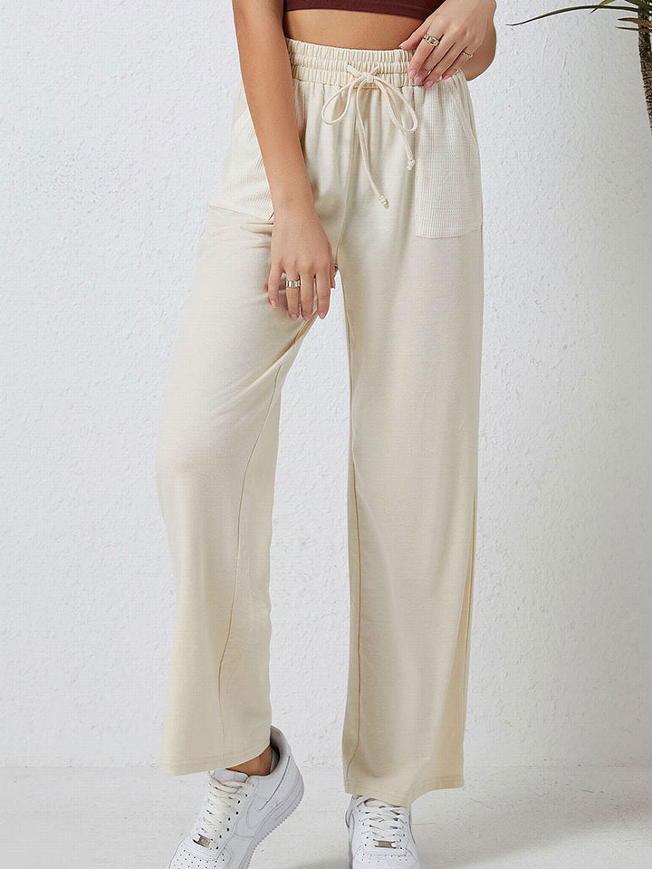 Smocked Waist Drawstring Pocketed Pants-Angel Casuals