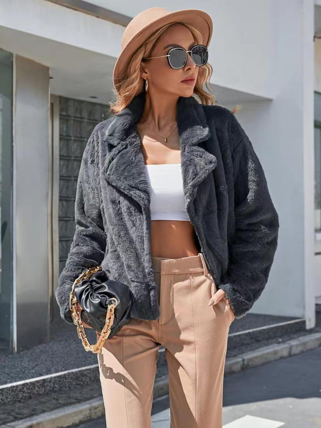 Ivy Lane Plush Open Front Dropped Shoulder Jacket-Angel Casuals