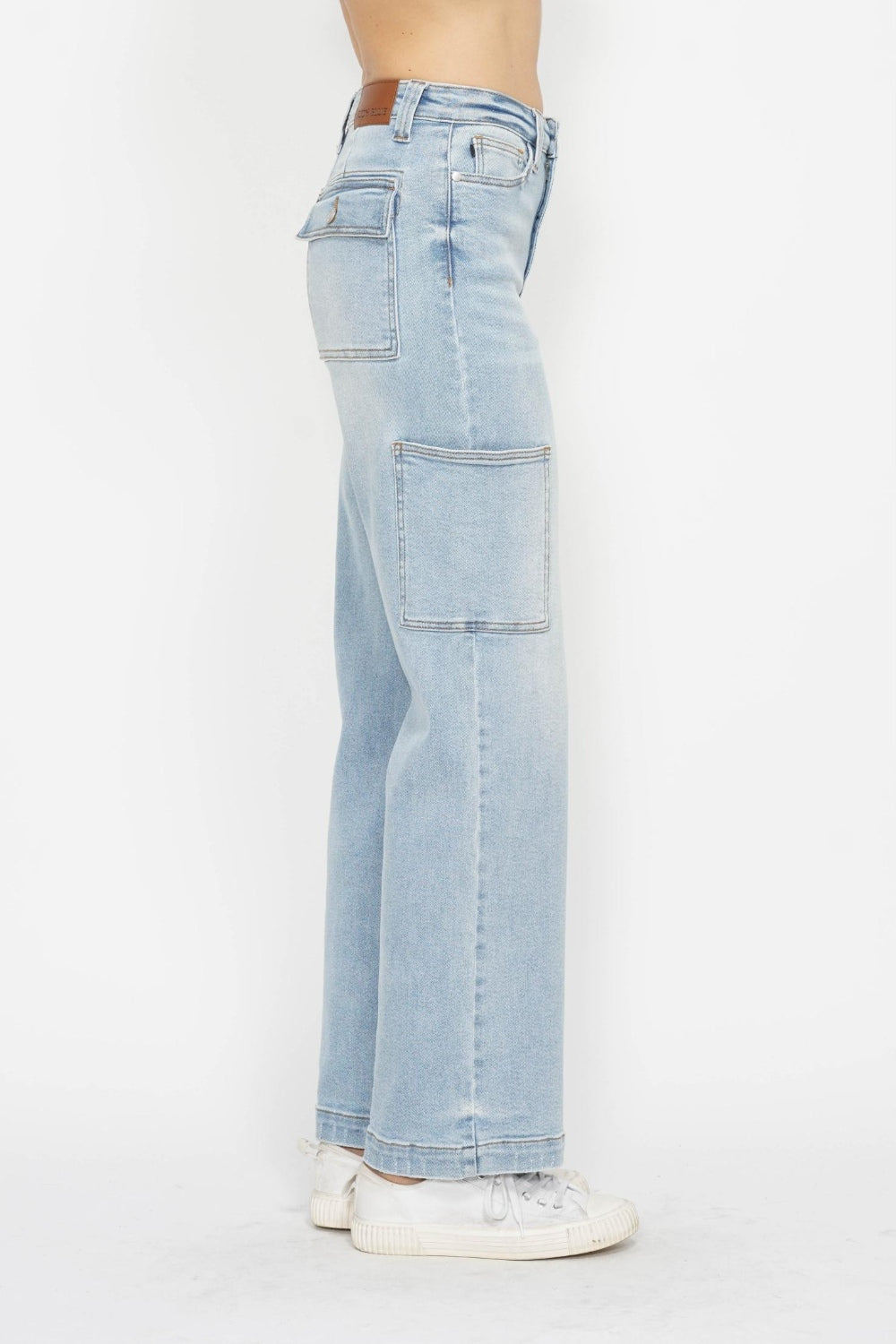 Judy Blue Full Size High Waist Straight Cargo Jeans-Angel Casuals