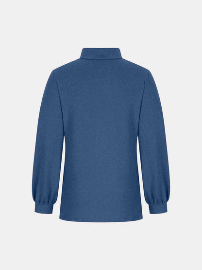 Full Size Mock Neck Long Sleeve T-Shirt-Angel Casuals