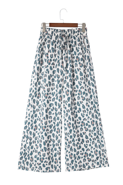 Leopard Drawstring Waist Culottes-Angel Casuals