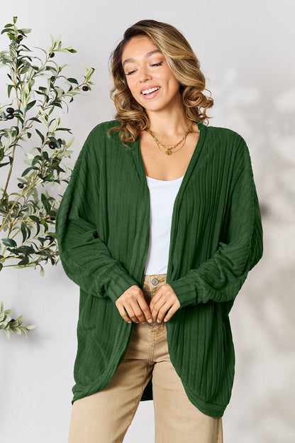 Basic Bae Full Size Ribbed Cocoon Cardigan-Angel Casuals