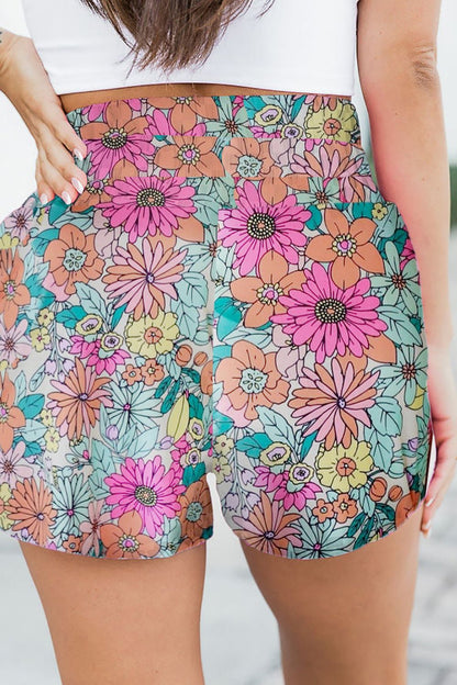 Floral Elastic Waist Shorts-Angel Casuals