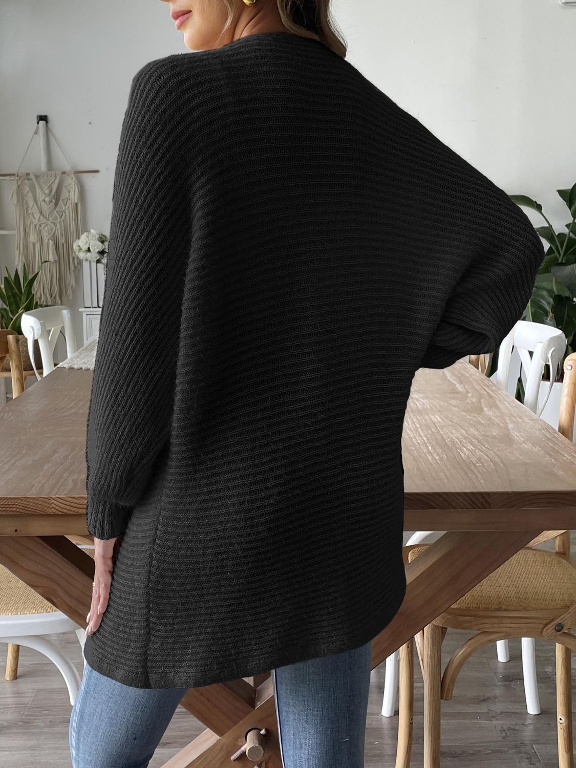 Open Front Long Sleeve Cardigan-Angel Casuals