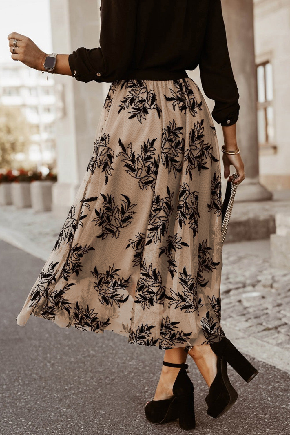 Embroidered High Waist Maxi Skirt-Angel Casuals