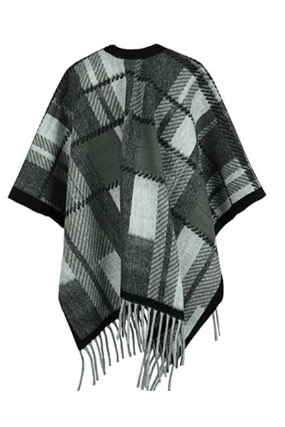 Cloak Sleeve Fringe Detail Poncho-Angel Casuals