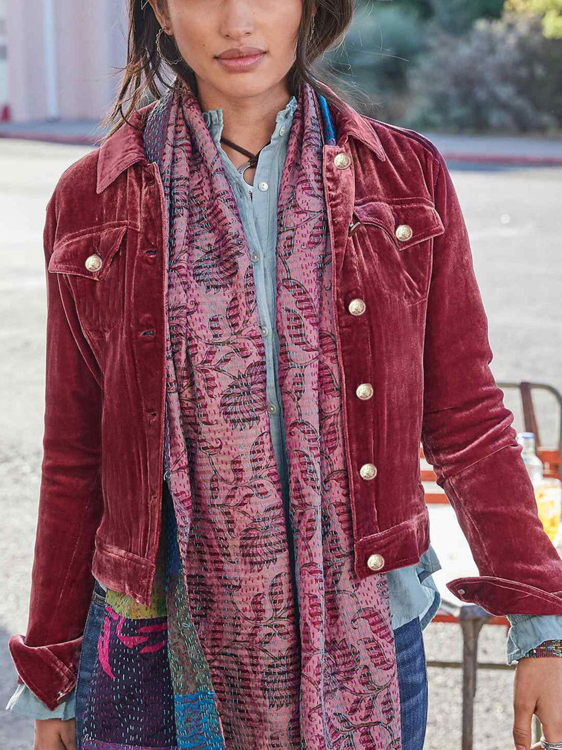Button Up Long Sleeve Jacket with Chest Pockets-Angel Casuals