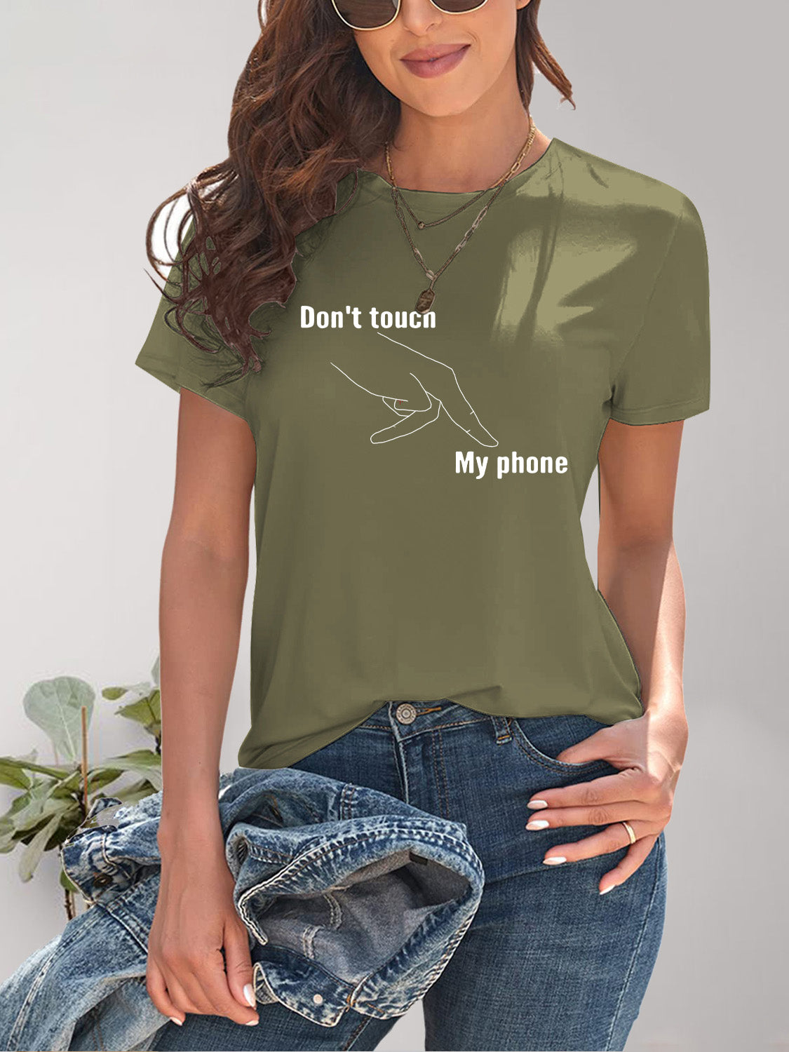 Graphic Round Neck Short Sleeve T-Shirt-Angel Casuals