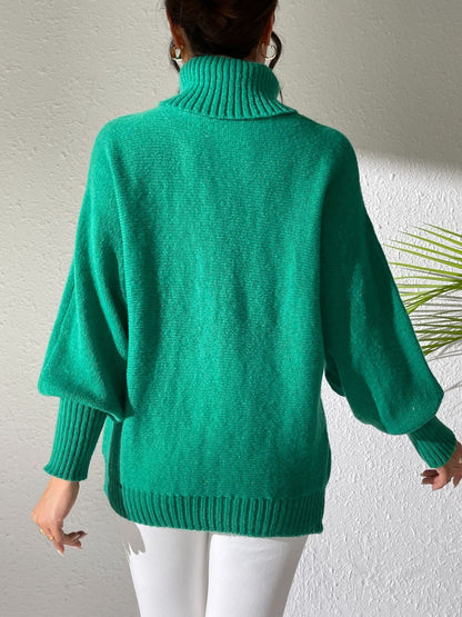 Turtleneck Long Sleeve Sweater-Angel Casuals