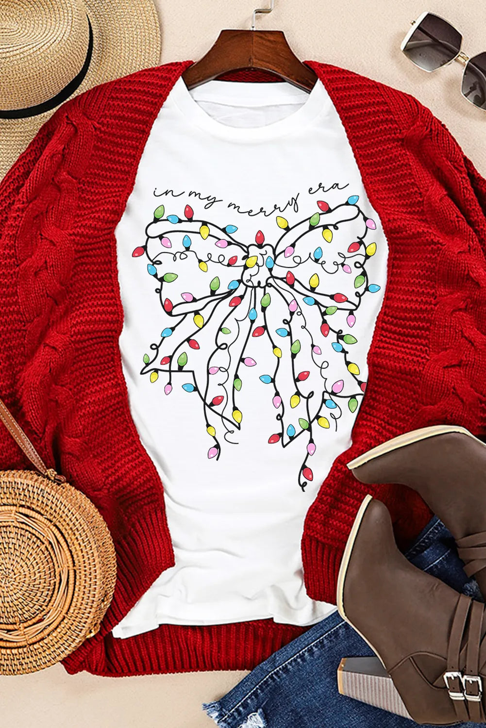 Full Size Bow Round Neck Short Sleeve T-Shirt-Angel Casuals