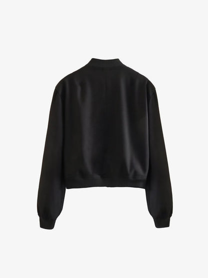 Pocketed Snap Down Baseball Collar Jacket-Angel Casuals