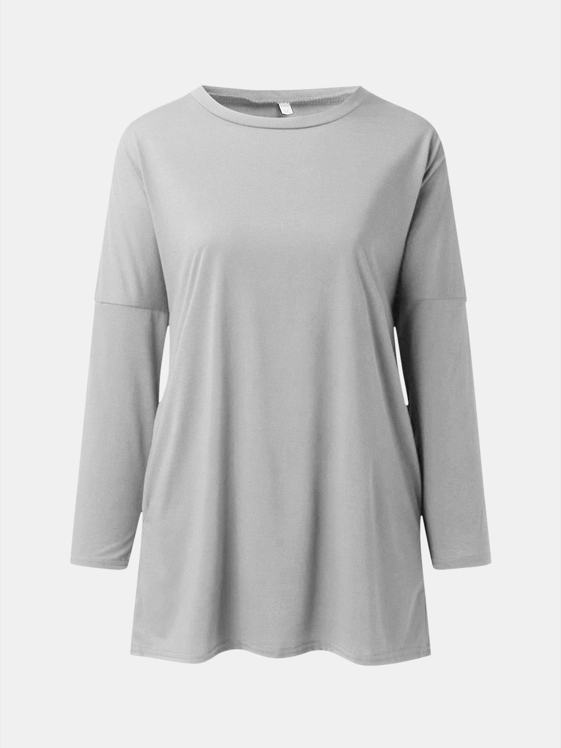 Full Size Round Neck Long Sleeve T-Shirt-Angel Casuals
