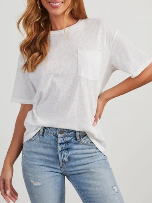 Round Neck Half Sleeve T-Shirt-Angel Casuals