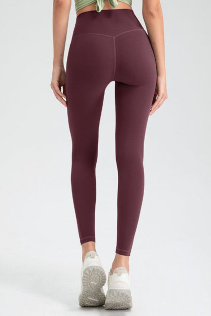 Wide Waistband High Waist Sport Leggings-Angel Casuals