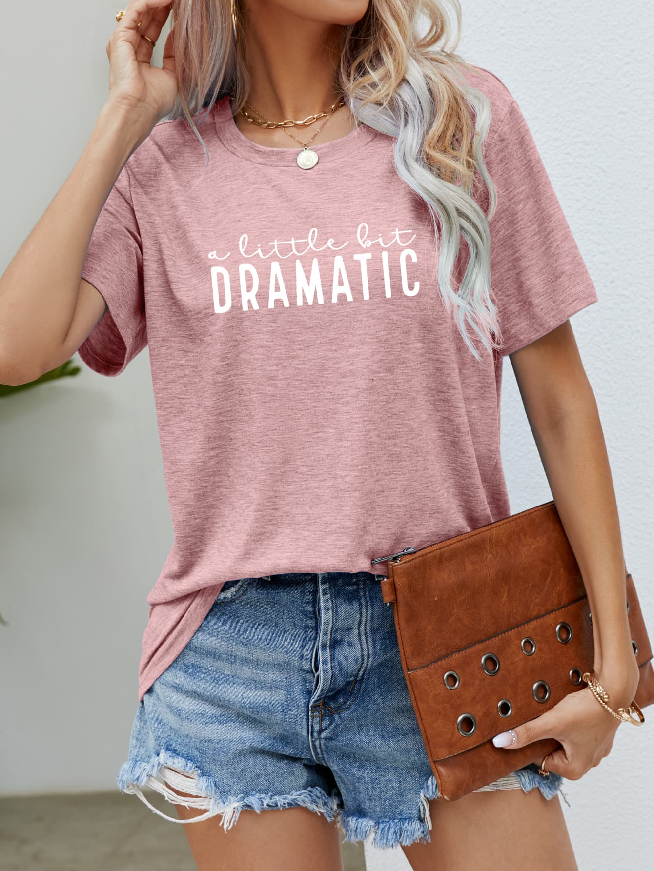 A LITTLE BIT DRAMATIC Graphic Tee-Angel Casuals