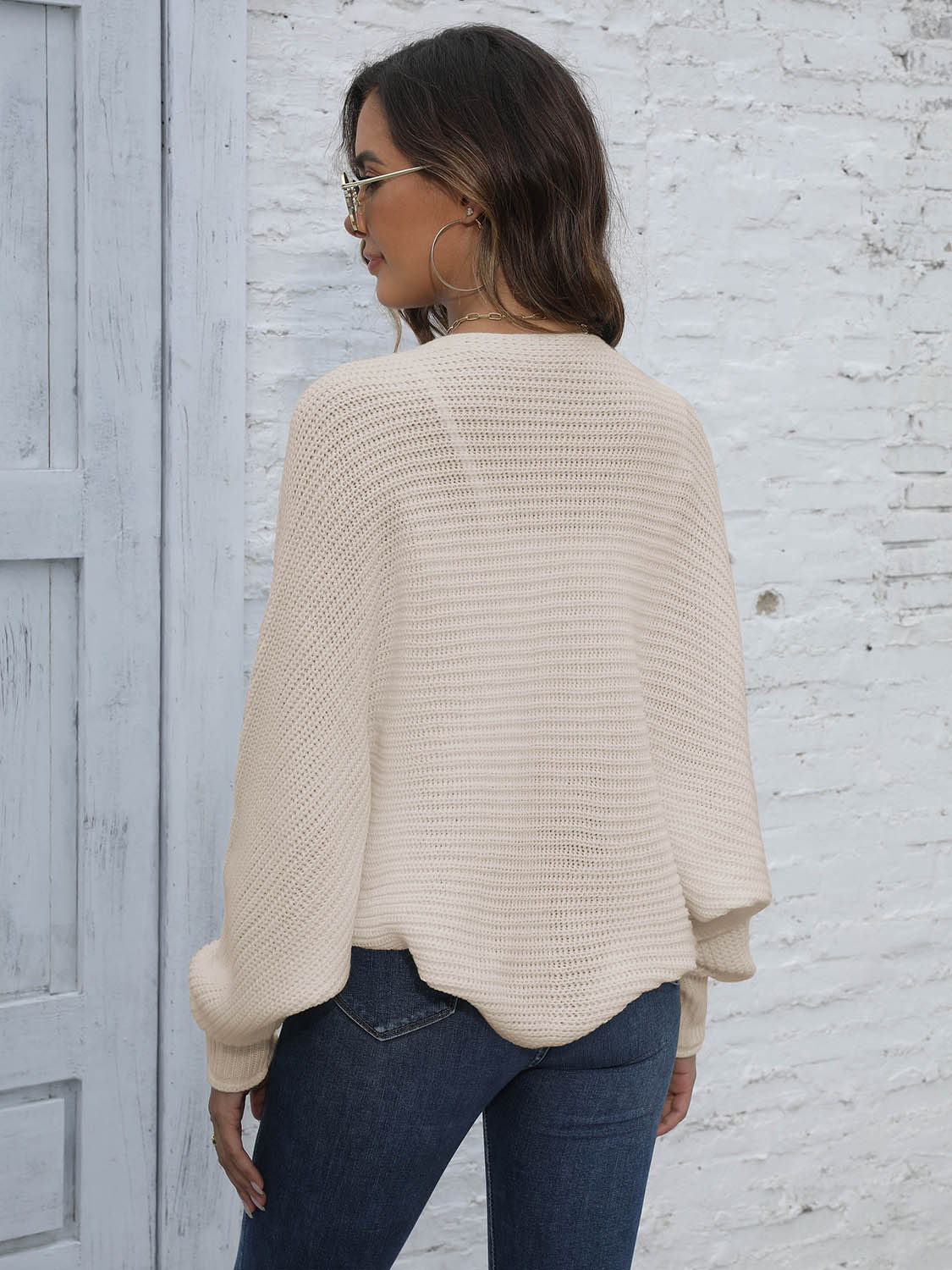 Bat Sleeve Open Front Short Cardigan-Angel Casuals