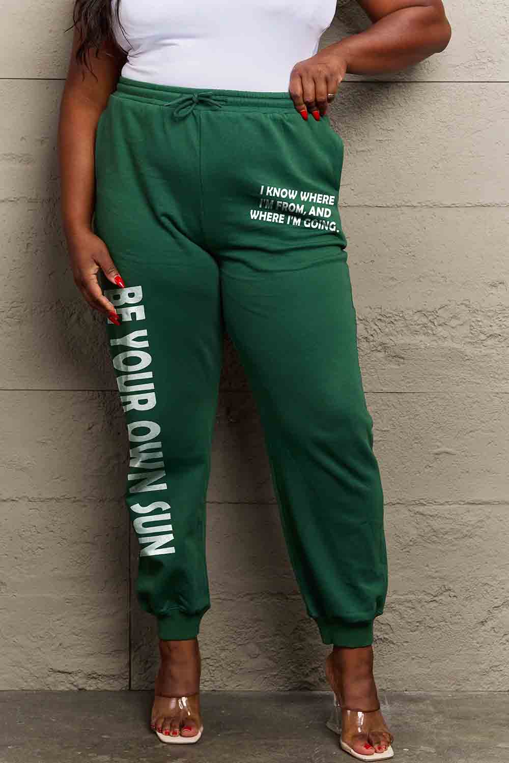 Simply Love Full Size BE YOUR OWN SUN Graphic Sweatpants-Angel Casuals