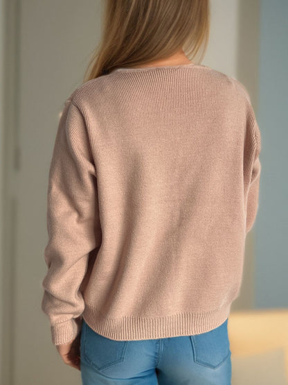 Button Down Long Sleeve Cardigan with Pockets-Angel Casuals