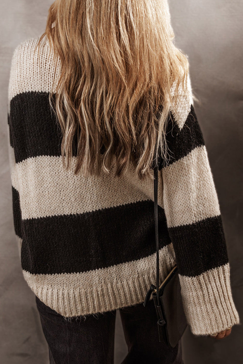 Color Block Round Neck Sweater-Angel Casuals