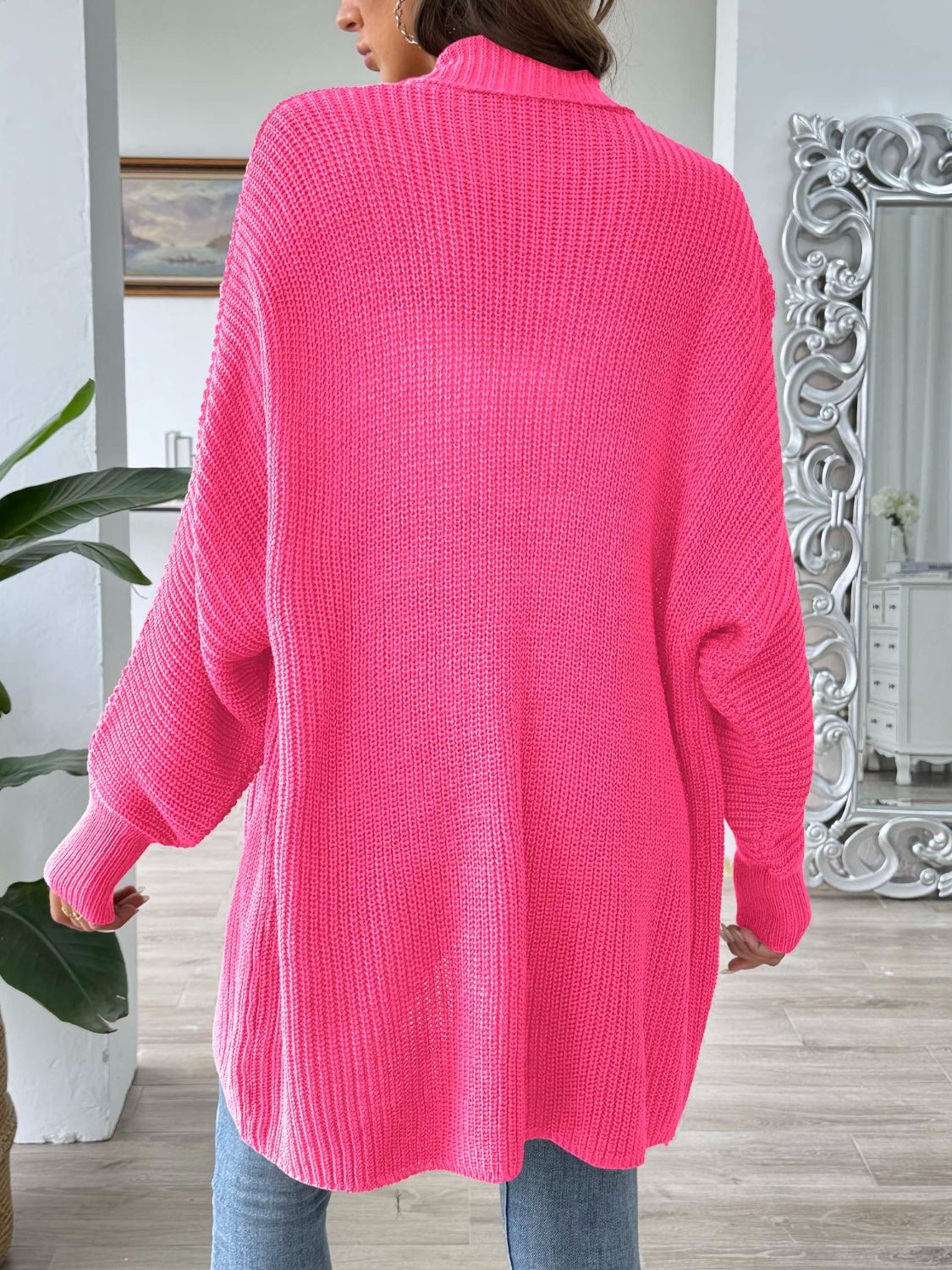 Open Front Long Sleeve Cardigan-Angel Casuals