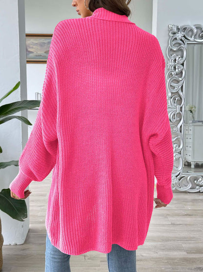 Open Front Long Sleeve Cardigan-Angel Casuals