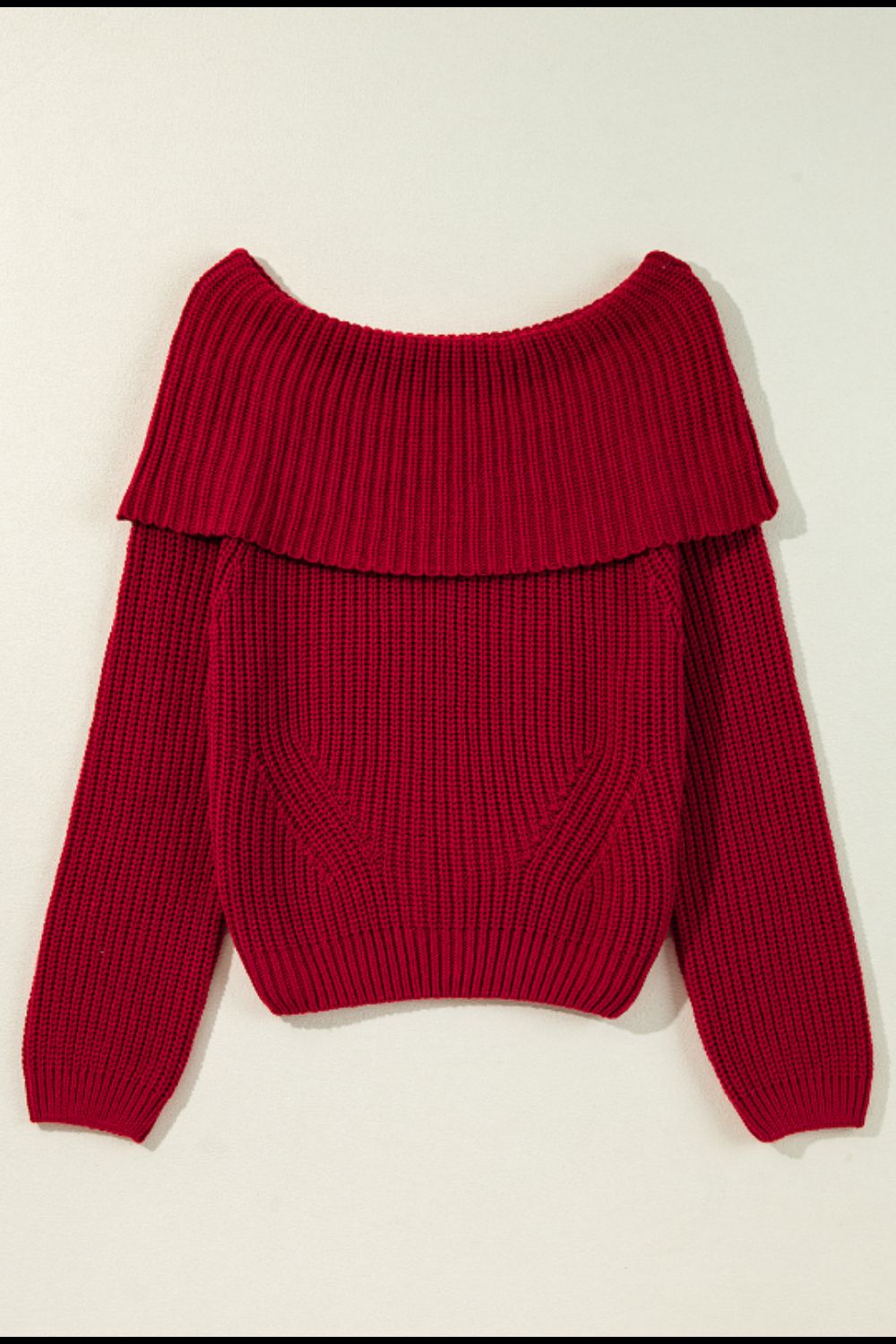 Off-Shoulder Long Sleeve Sweater-Angel Casuals