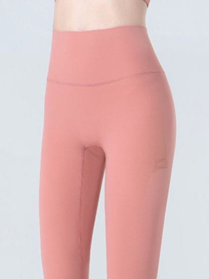 Wide Waistband Cropped Sports Leggings-Angel Casuals