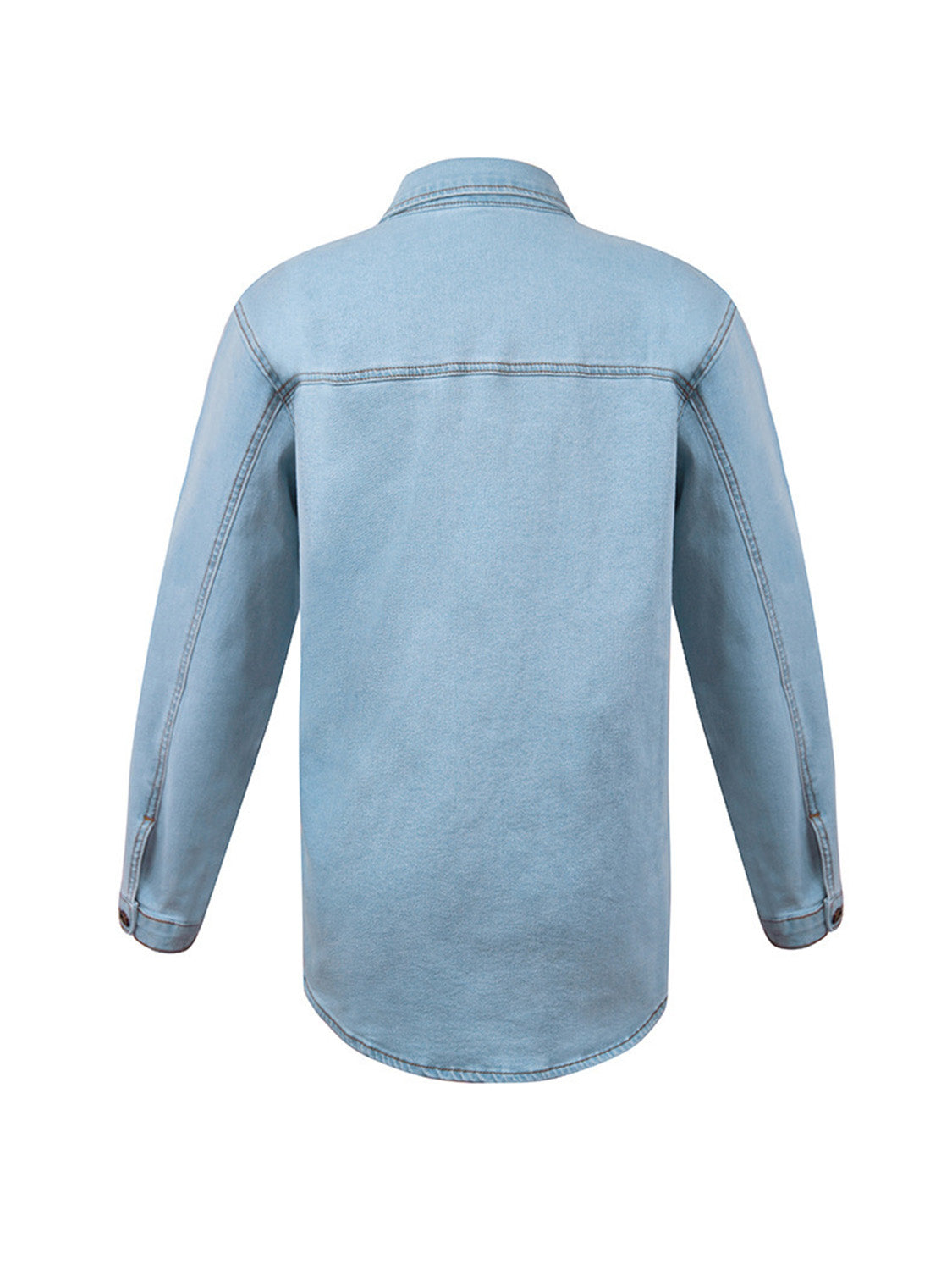 Button Up Pocketed Denim Jacket-Angel Casuals