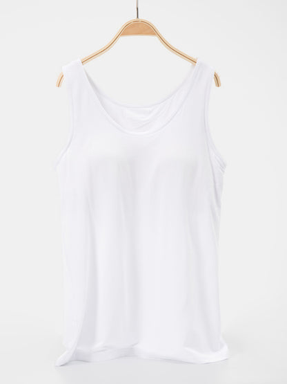 Scoop Neck Wide Strap Tank-Angel Casuals