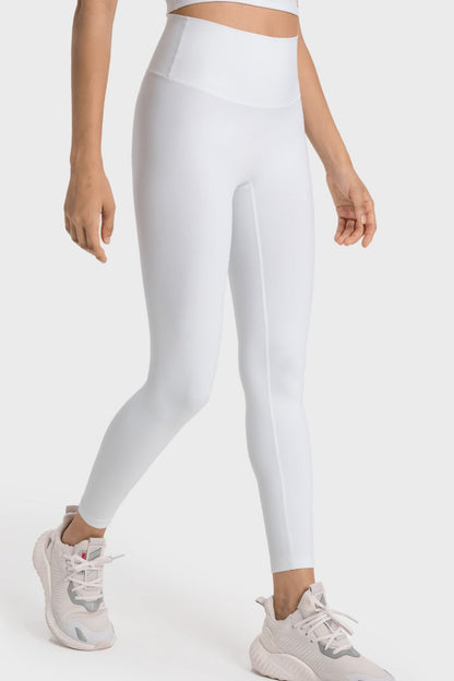 High-Rise Wide Waistband Yoga Leggings-Angel Casuals