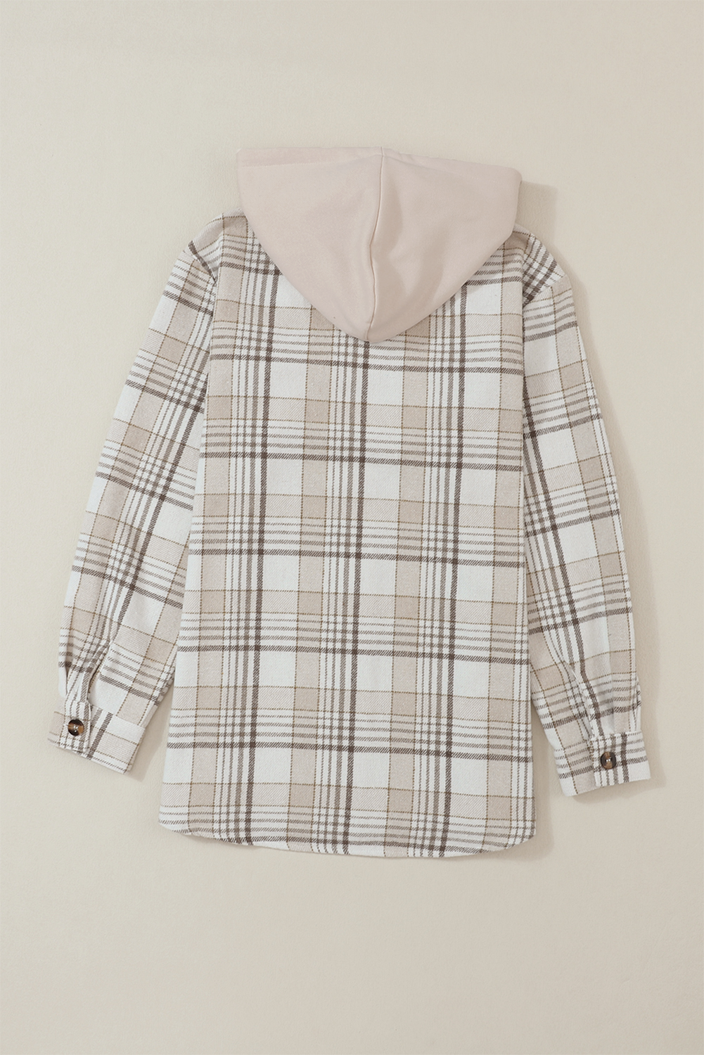 Plaid Removable Hood Button Up Shacket-Angel Casuals