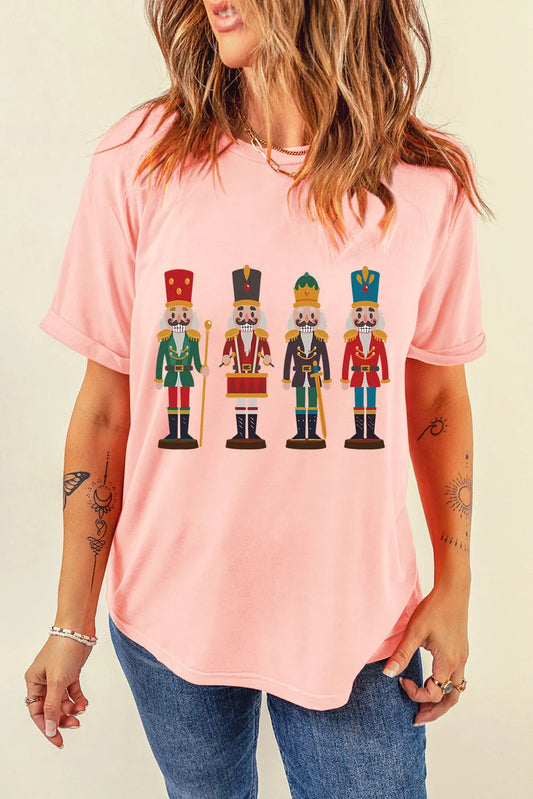 Nutcracker Round Neck Short Sleeve T-Shirt-Angel Casuals