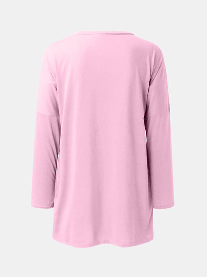 Full Size Round Neck Long Sleeve T-Shirt-Angel Casuals