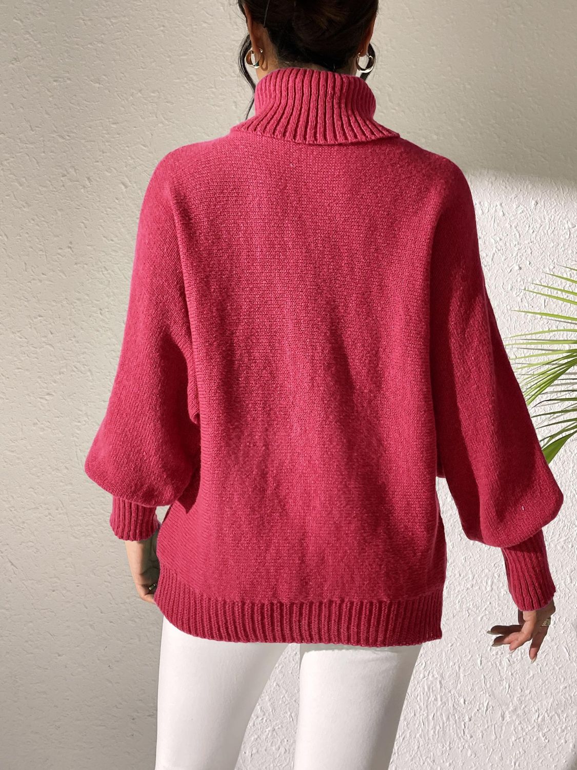 Lip Turtleneck Long Sleeve Sweater-Angel Casuals