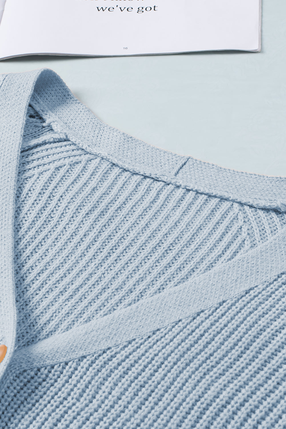 Openwork V-Neck Button Up Cardigan-Angel Casuals