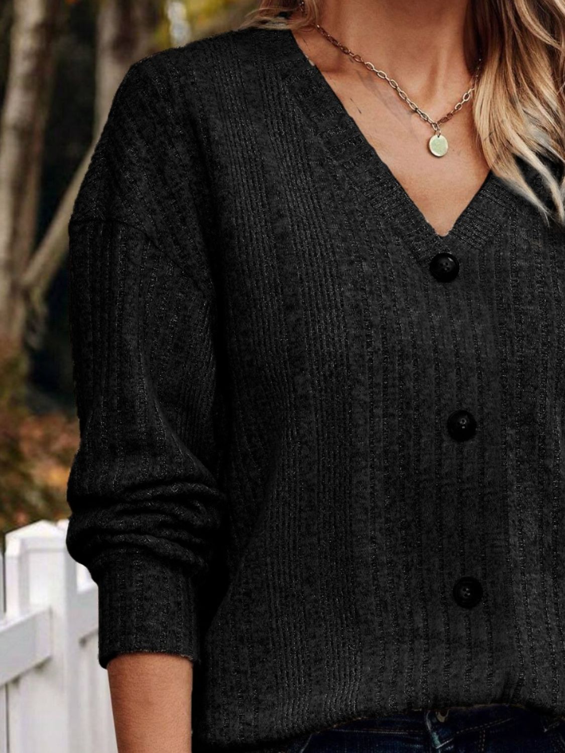 V-Neck Long Sleeve T-Shirt-Angel Casuals